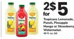 ACME Tropicana Lemonade, Punch, Pineapple Mango or Strawberry Watermelon offer