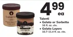 ACME Talenti Gelato Sorbetto 16. oz ctn Gelato Layers 10.7-11.4 fl. oz. ctn offer
