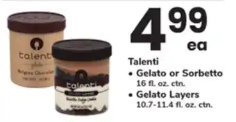ACME Talenti Gelato Sorbetto 16. oz ctn Gelato Layers 10.7-11.4 fl. oz. ctn offer