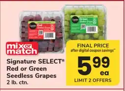 ACME Signature SELECT Red or Green Seedless Grapes offer