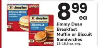 ACME Jimmy Dean Breakfast Muffin or Biscuit Sandwiches offer