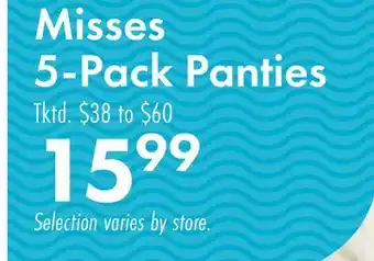 Boscov's Misses 5-Pack Panties offer
