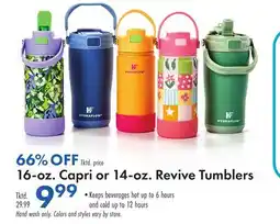 Boscov's 16-oz. Capri or 14-oz. Revive Tumblers offer