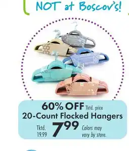 Boscov's 20-Count Flocked Hangers offer