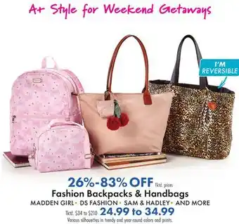 Boscov's Fashion Backpacks & Handbags offer
