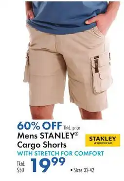 Boscov's Mens STANLEY Cargo Shorts WITH STRETCH FOR COMFORT offer