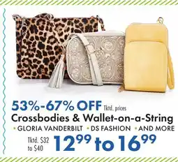 Boscov's Crossbodies & Wallet-on-a-String offer