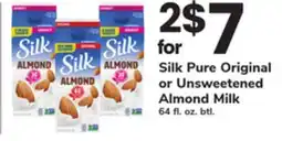ACME Silk Pure Original or Unsweetened Almond Milk offer