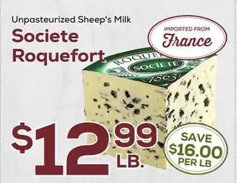 DeCicco & Sons Unpasteurized Sheep's Milk Societe Roquefort offer