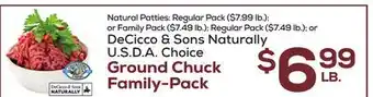 DeCicco & Sons DeCicco & Sons Naturally U.S D. A. Choice Ground Chuck Family-Pack offer