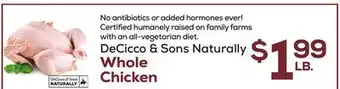 DeCicco & Sons DeCicco & Sons Naturally Whole Chicken offer
