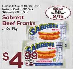 DeCicco & Sons Sabrett Beef Franks offer