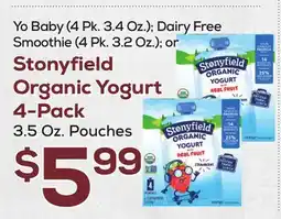 DeCicco & Sons Stonyfield Organic Yogurt 4-Pack 3.5 Oz. Pouches offer