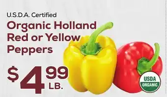 DeCicco & Sons Organic Holland Red or Yellow Peppers offer