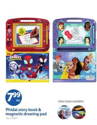 Lidl Phidal story book & magnetic drawing pad offer