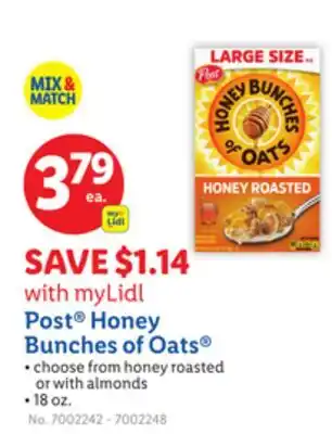 Lidl Post Honey Bunches of Oats offer