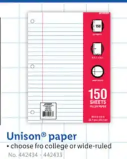 Lidl Unison paper offer