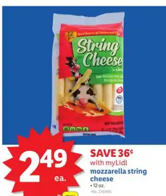 Lidl mozzarella string cheese offer