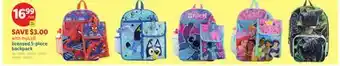 Lidl licensed 5-piece backpack offer