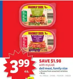 Lidl deli meat, family size offer