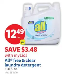 Lidl All free & clear laundry detergent offer