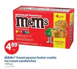 Lidl M & Ms frozen peanut butter cookie ice cream sandwiches offer