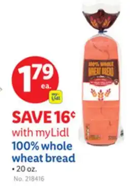 Lidl 100% whole wheat bread offer