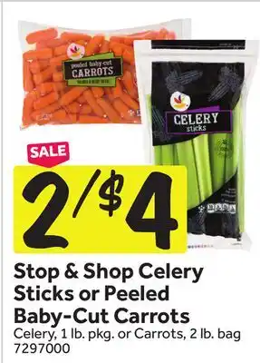 Stop&Shop Stop & Shop Celery Sticks or Peeled Baby-Cut Carrots offer