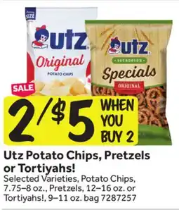 Stop&Shop Utz Potato Chips, Pretzels or Tortiyahs! offer