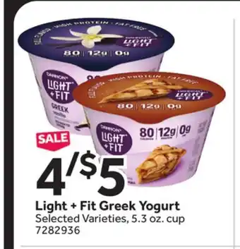 Stop&Shop Light + Fit Greek Yogurt offer