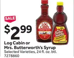 Stop&Shop Log Cabin or Mrs. Butterworth's Syrup offer