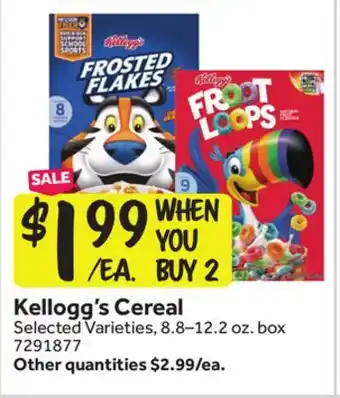 Stop&Shop Kellogg's Cereal offer