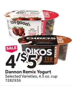 Stop&Shop Dannon Remix Yogurt offer