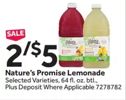 Stop&Shop Nature's Promise Lemonade offer