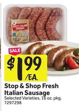 Stop&Shop Stop & Shop Fresh Italian Sausage offer