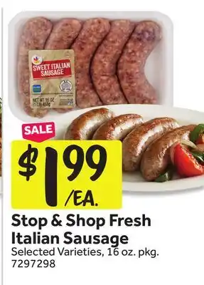Stop&Shop Stop & Shop Fresh Italian Sausage offer