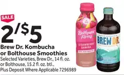 Stop&Shop Brew Dr. Kombucha or Bolthouse Smoothies offer