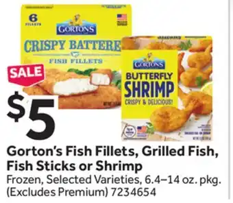Stop&Shop Gorton's Fish Fillets, Grilled Fish, Fish Sticks or Shrimp offer