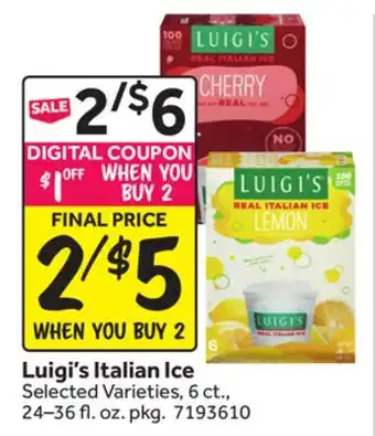 Stop&Shop Luigi's Italian Ice offer