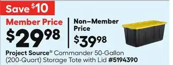Lowe's Commander 50-Gallon (200-Quart) Storage Tote with Lid offer