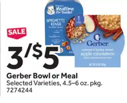 Stop&Shop Gerber Bowl or Meal offer