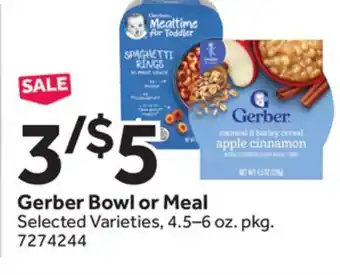Stop&Shop Gerber Bowl or Meal offer