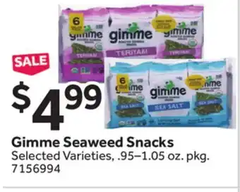 Stop&Shop Gimme Seaweed Snacks offer