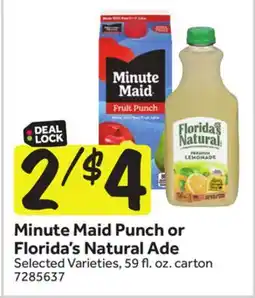 Stop&Shop Minute Maid Punch or Florida's Natural Ade offer