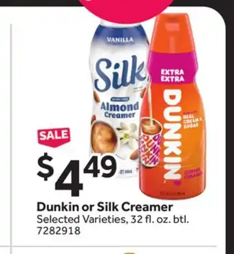 Stop&Shop Dunkin or Silk Creamer offer