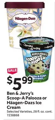 Stop&Shop Ben & Jerry's Scoop-A Palooza or Häagen-Dazs Ice Cream offer