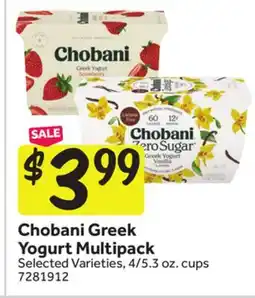 Stop&Shop Chobani Greek Yogurt Multipack offer