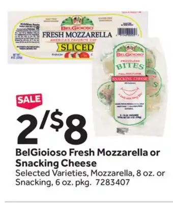 Stop&Shop BelGioioso Fresh Mozzarella or Snacking Cheese offer