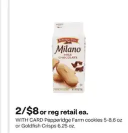 CVS Pepperidge Farm cookies 5-8.6 oz or Goldfish Crisps 6.25 oz offer