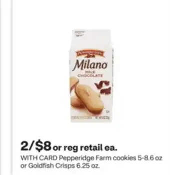 CVS Pepperidge Farm cookies 5-8.6 oz or Goldfish Crisps 6.25 oz offer